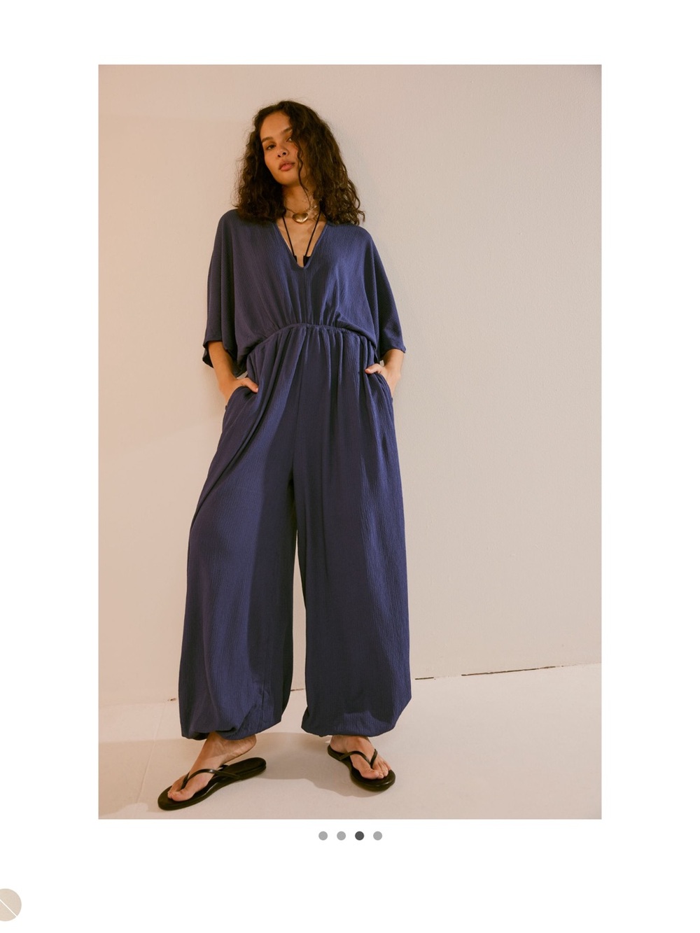 Free People Navy Blue Venus One-Piece